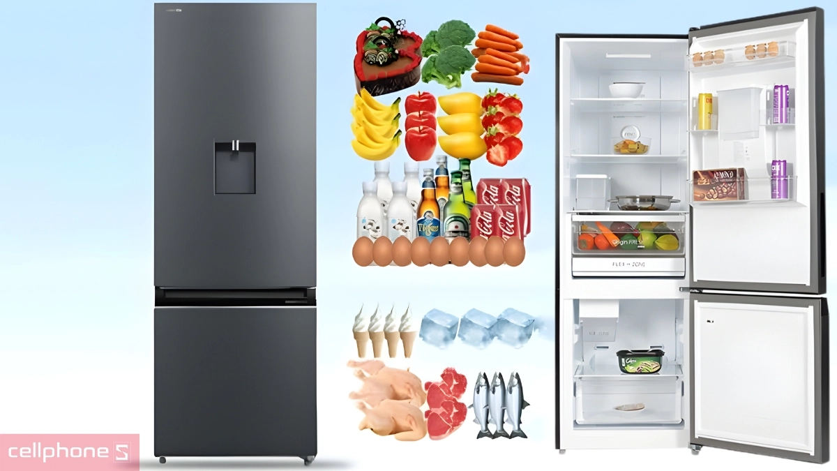 Dung tích tủ lạnh Toshiba Inverter 321 lít GR RB405WEA PMV 06 MG