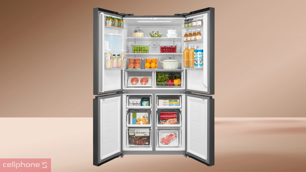 Dung tích tủ lạnh Toshiba Inverter 471 lít Multi Door GR-RF606WI-PMV(60)-AG