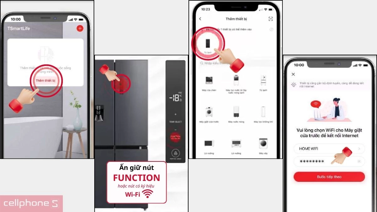 Các bước kết nối tủ lạnh Toshiba Inverter 515 lít Multi Door (GR-RF675WI-PMV(06)-MG)