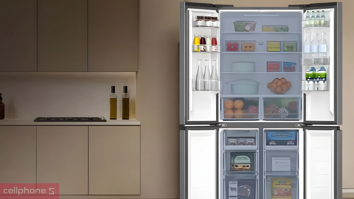 Dung tích tủ lạnh Toshiba Inverter 515 lít Multi Door GR RF677WI PMV 06 MG