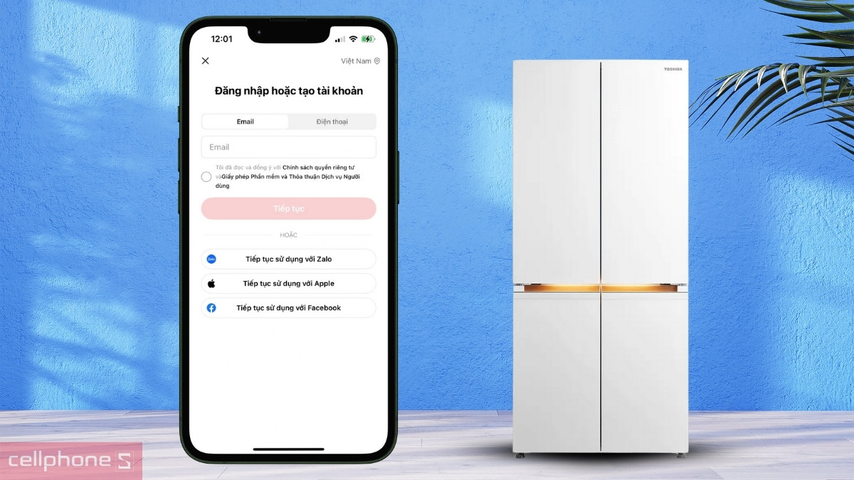 Tạo tài khoản tủ lạnh Toshiba Inverter 535 lít Multi Door GR-RF695WI-PGV (67)