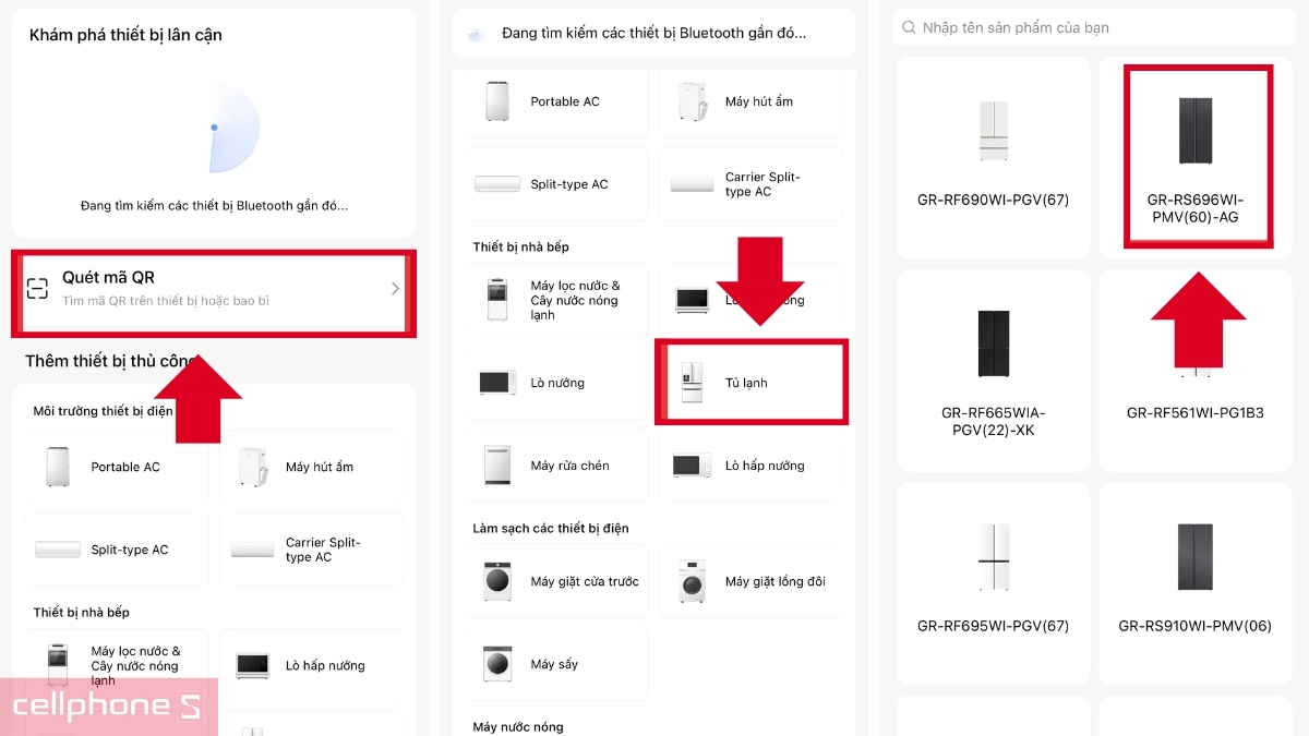 Kết nối tủ lạnh qua Easy Mode, AP Mode và QR Code