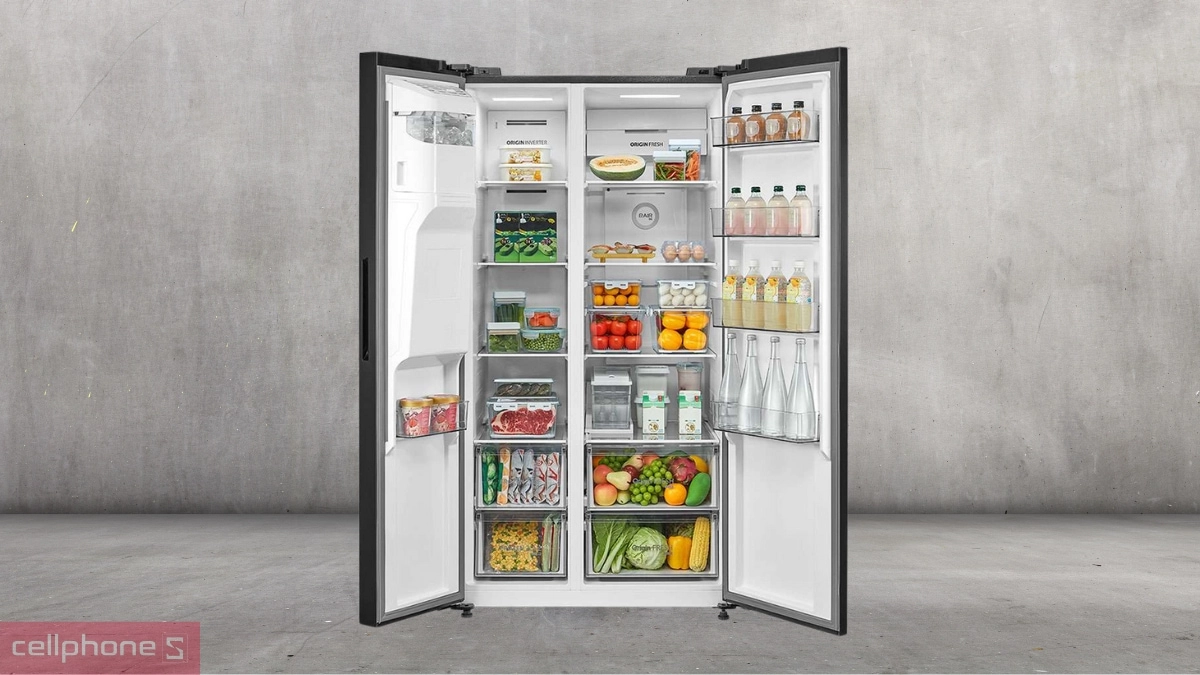 Dung tích tủ lạnh Toshiba Inverter 568 lít side by side GR-RS755WIA-PGV(22)-XK