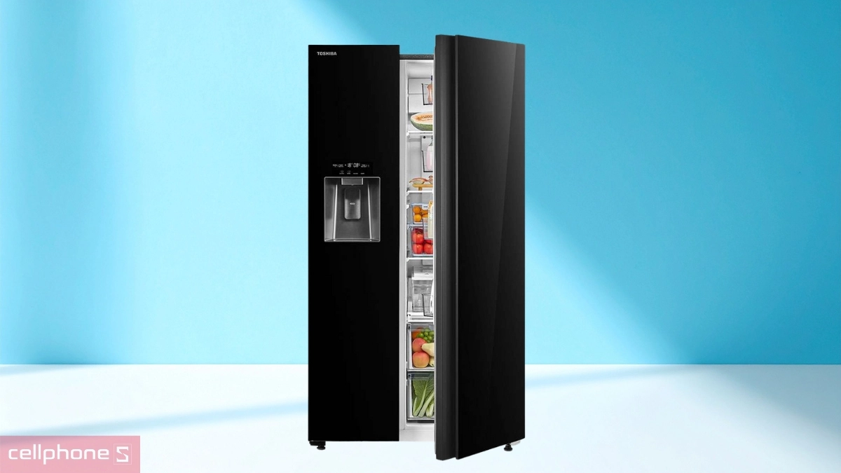 Thiết kế tủ lạnh Toshiba Inverter 568 lít side by side GR-RS755WIA-PGV(22)-XK