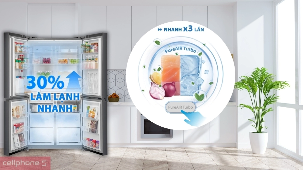 Công nghệ diệt khuẩn tủ lạnh Toshiba Inverter 711 lít Multi Door GR-RF895WIA-PGV 22 XK