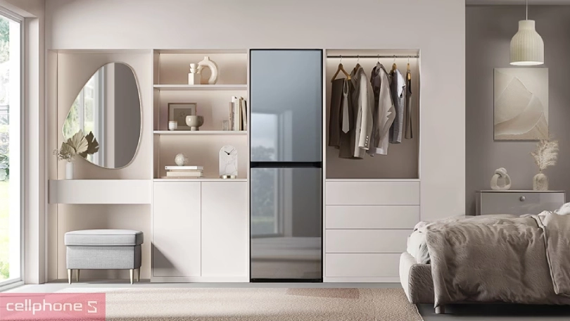 Thiết kế tủ chăm sóc quần áo thông minh Samsung Bespoke 5 móc DF24CB9900CRSV