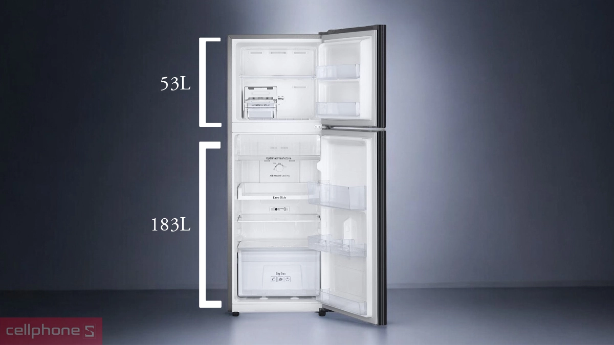 Thiết kế tủ lạnh Samsung Inverter 236 lít RT22M4032BU/SV