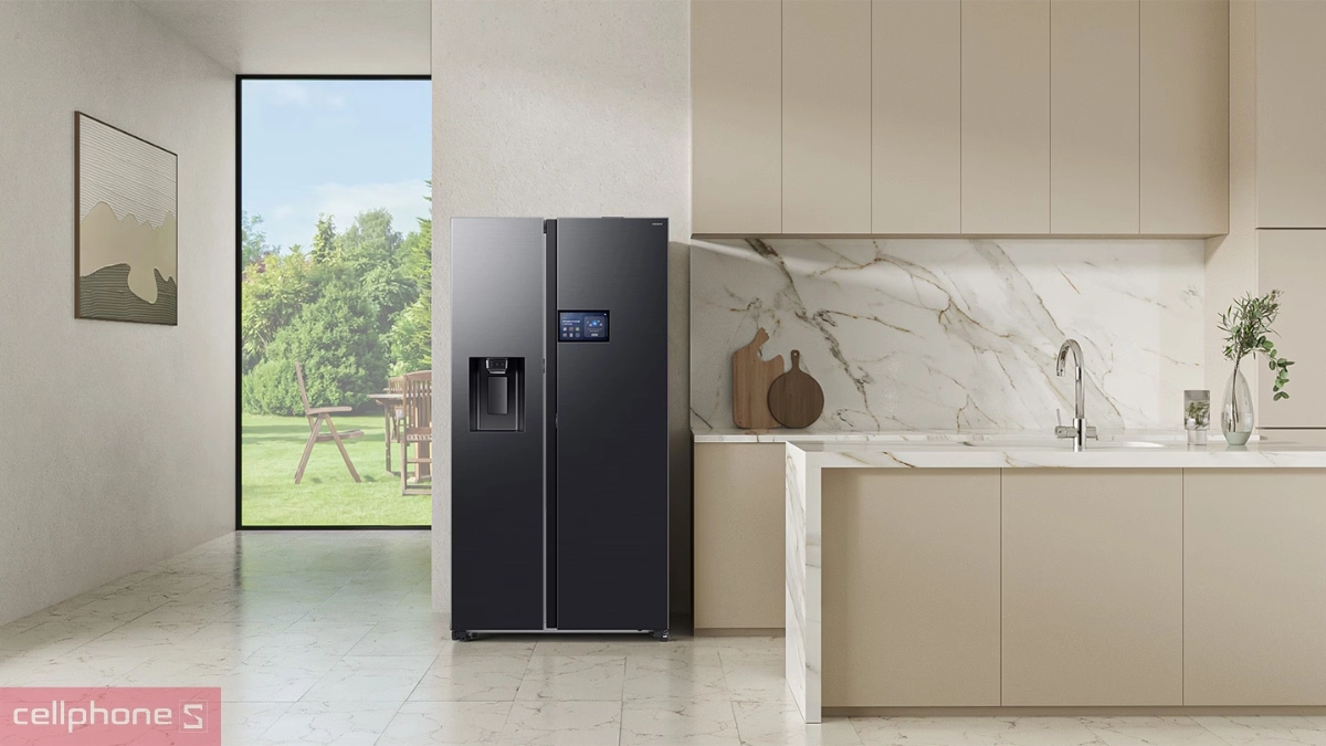Thiết kế tủ lạnh Samsung Inverter 615 lít Side By Side AI Home (RS90F65D2FSV)