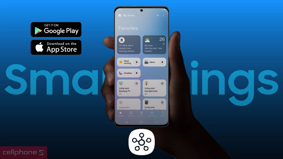 Hướng dẫn kết nối tủ lạnh Samsung Inverter 634 lít Side By Side RS80F65J2BSV với SmartThings