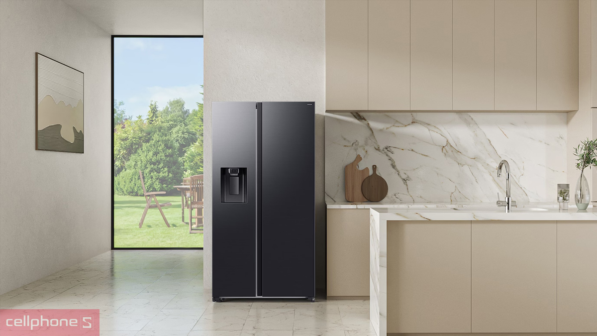 Thiết kế tủ lạnh Samsung Inverter 635 Lít Side By Side (RS70F65K2FSV)