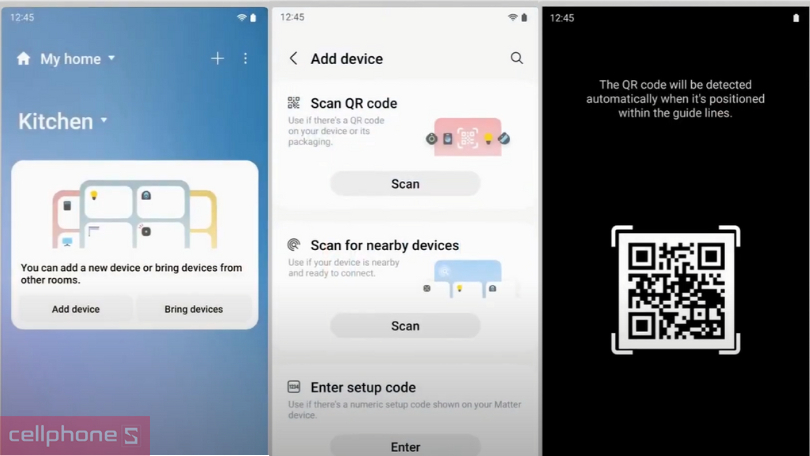 Hướng dẫn kết nối tủ lạnh Samsung Inverter Bespoke RT39CB6784C3SV 382 lít với điện thoại