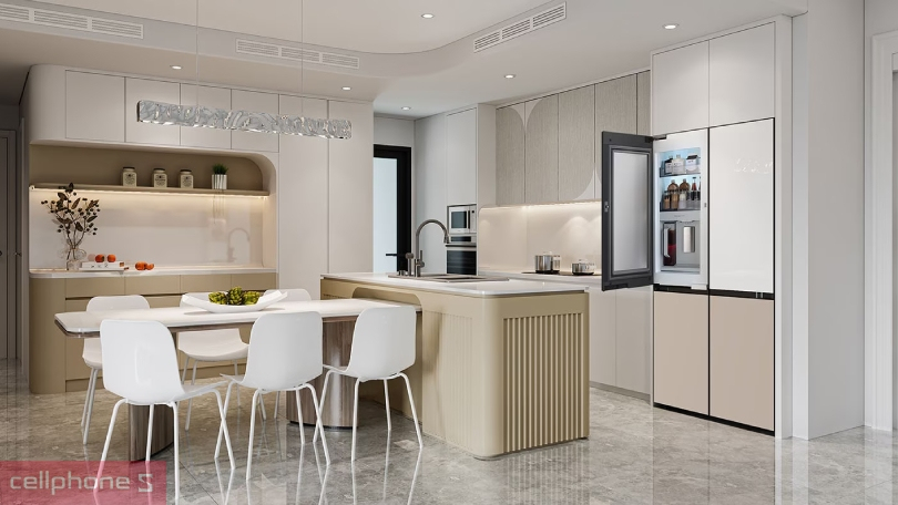 Dung tích, quầy Barmini của tủ lạnh Samsung Inverter Multidoor Bespoke RF59CB66F8S/SV 648 lít