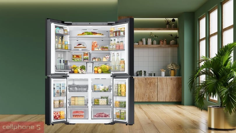 Thiết kế tủ lạnh Samsung Inverter Multidoor Bespoke RF65DB990012SV 636 Lit