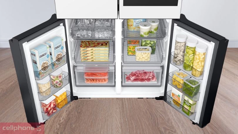 Dung lượng lưu trữ của tủ lạnh Samsung Inverter Multidoor Bespoke RF65DB990012SV 636 Lit