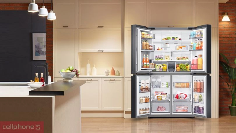 Ngăn lạnh, ngăn đá của tủ lạnh Inverter Samsung Multidoor RF59C766FB1/SV 648 lít