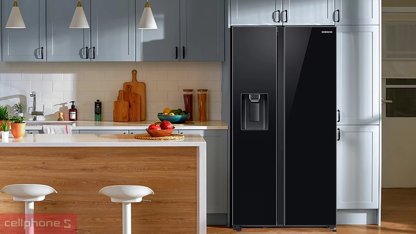 Dung tích tủ lạnh Samsung Inverter Side by Side RS64R53012C/SV 635 Lít