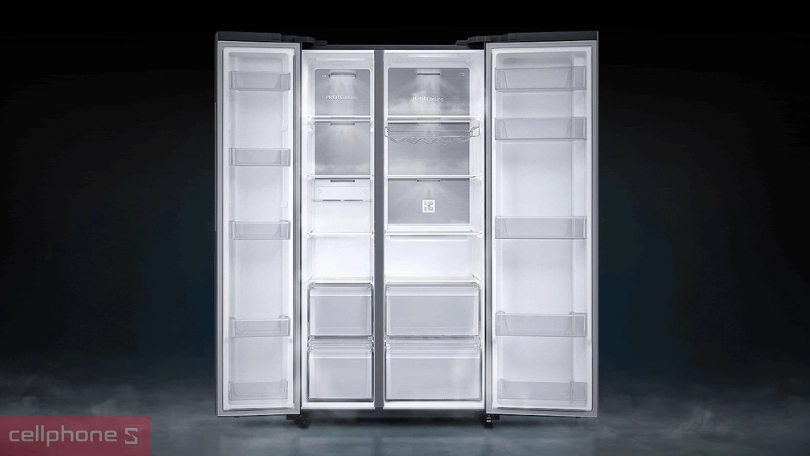 Dung tích chứa của tủ lạnh Samsung Inverter Side By SideRS62R5001M9/SV 655 lít