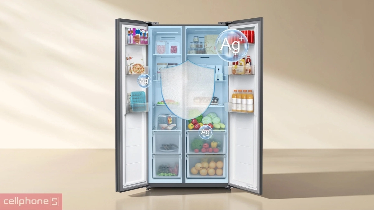 Công nghệ Ag⁺ Fresh hạn chế mùi trên Tủ lạnh Mijia Side-by-Side 635L 2026