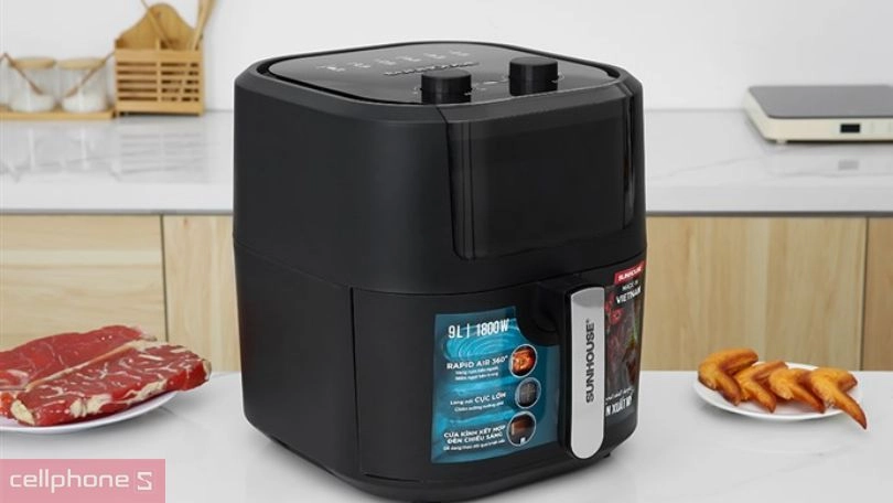 Nồi chiên không dầu Sunhouse 6l đa dạng tính năng nấu