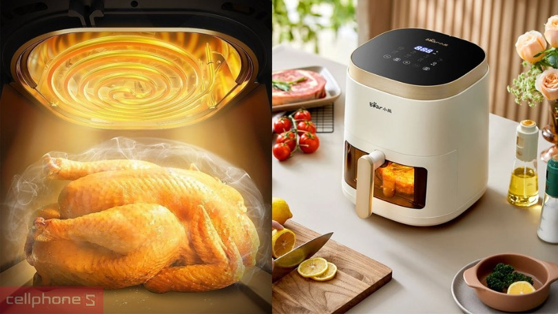 Nồi chiên Bear 5l bảo vệ sức khỏe công nghệ mới