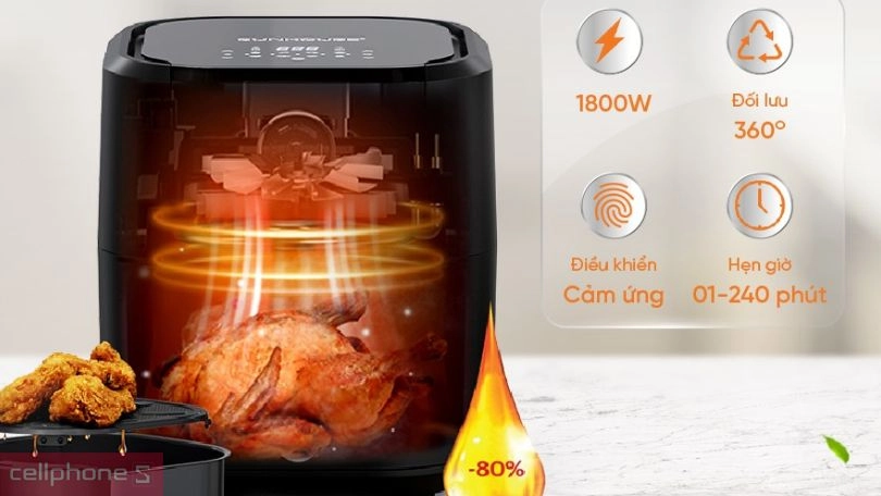 Nồi chiên không dầu Sunhouse 6l công nghệ mới