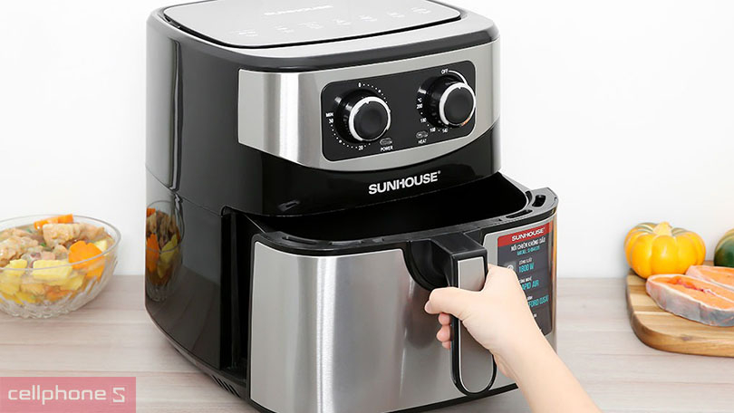 nồi chiên không dầu sunhouse 9 lít an toàn sức khỏe