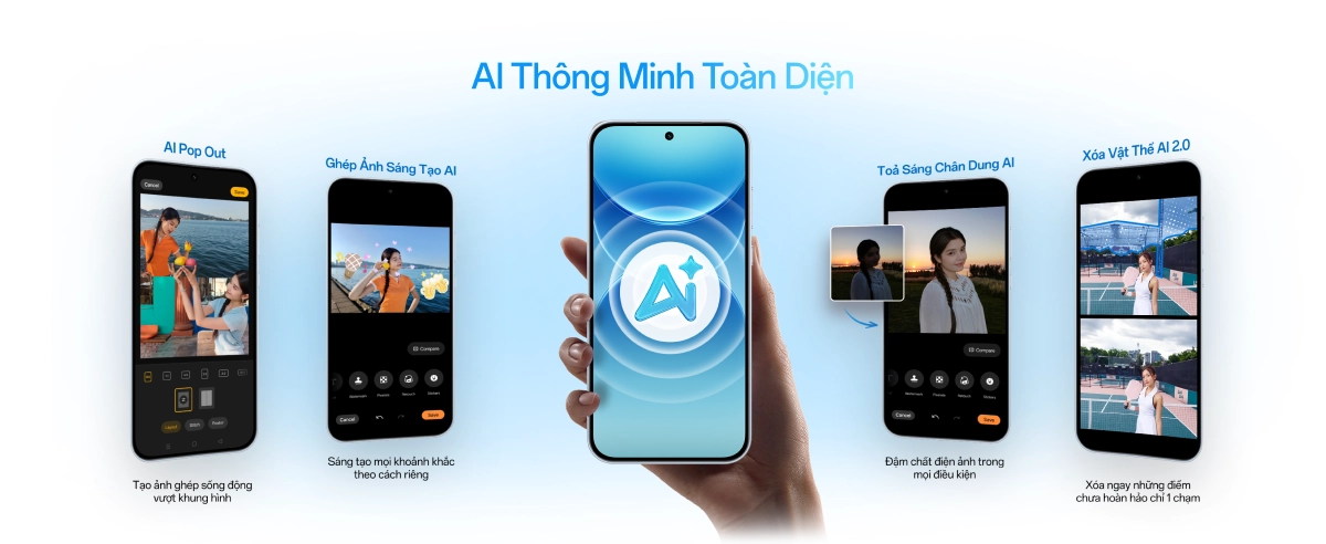 Các tính năng AI chụp ảnh và chơi game trên OPPO A7 Pro Desktop