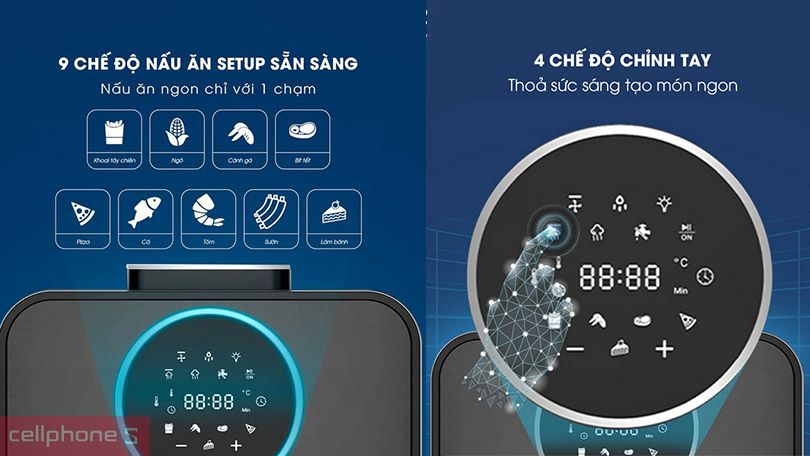 9 chức năng nấu đa dạng chỉ với 1 thao tác chạm
