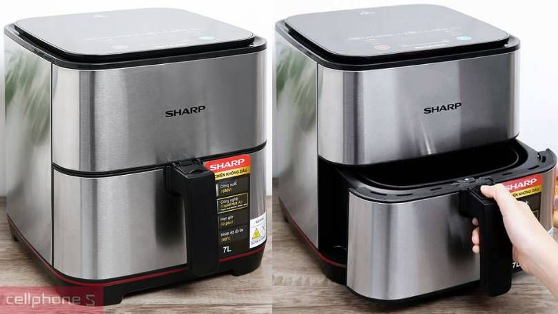 Lò chiên nướng không dầu Sharp dung tích lớn, từ 6 lít trở lên