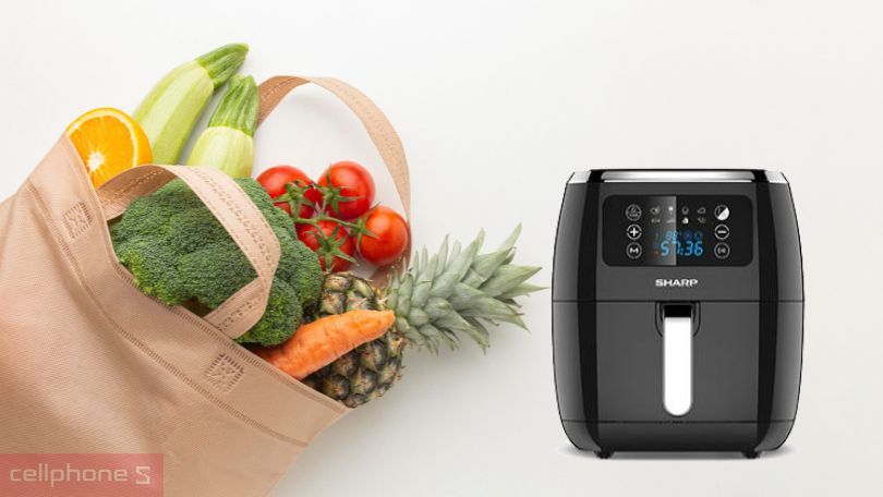 Thiết kế chiên không dầu Sharp KF-AF68EPV-BK 6.8L