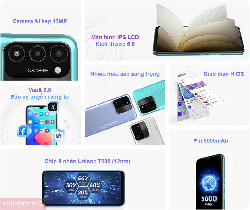 Điện thoại Tecno Spark 8C | RAM ảo đến 7GB - Giá rẻ