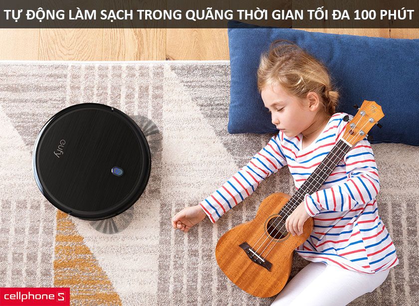 Máy cũng tích hợp nhiều chế độ tự động làm sạch với thời gian hút bụi được cài sẵn 