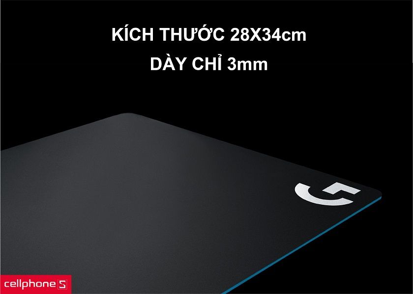 Kích thước bàn di chuột rộng cùng độ dày vừa tầm chỉ 3mm