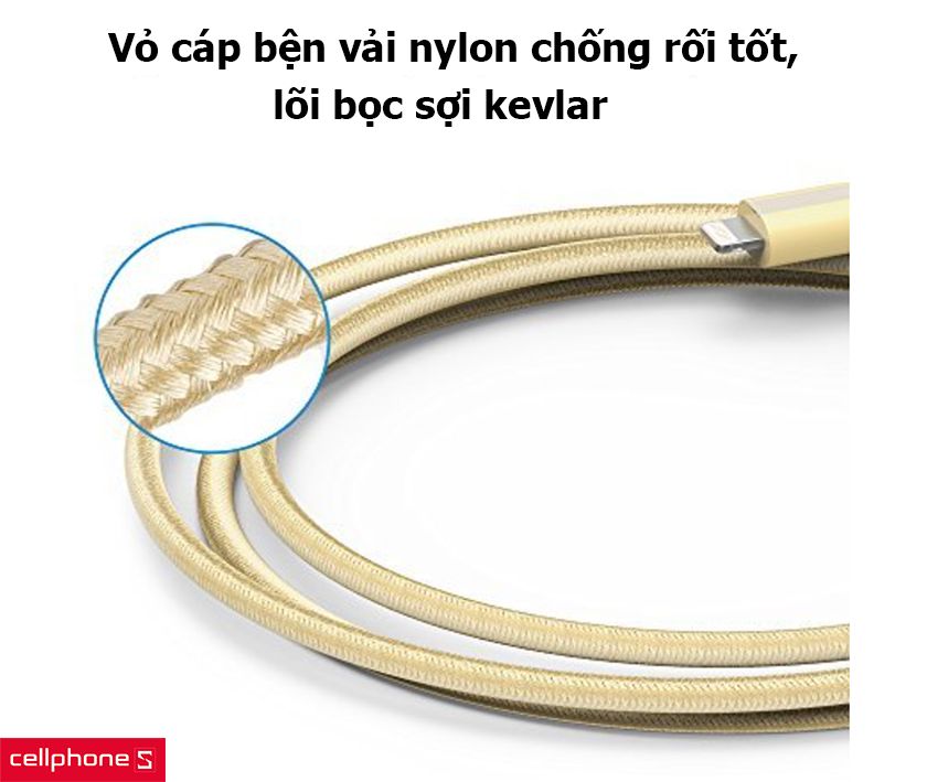 Vỏ cáp bện vải nylon chống rối tốt, lõi bọc sợi kevlar