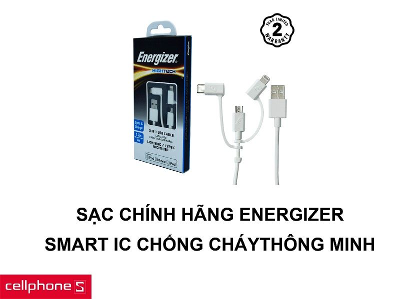 Bộ sạc cáp Energizer 