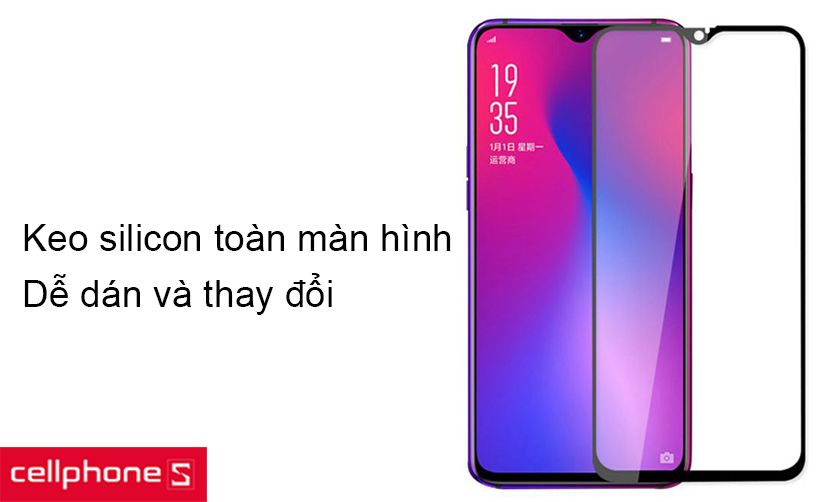Keo silicon toàn màn hình, sử dụng đơn giản, thay đổi miếng dán tiện lợi