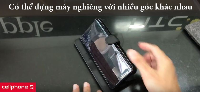 Spigen Wallet S Case còn hỗ trợ cả chế độ dựng máy nghiêng với nhiều góc khác nhau