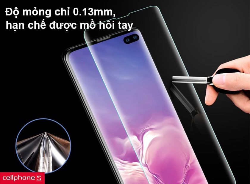 Độ mỏng chỉ 0.13mm, hạn chế được mồ hôi tay