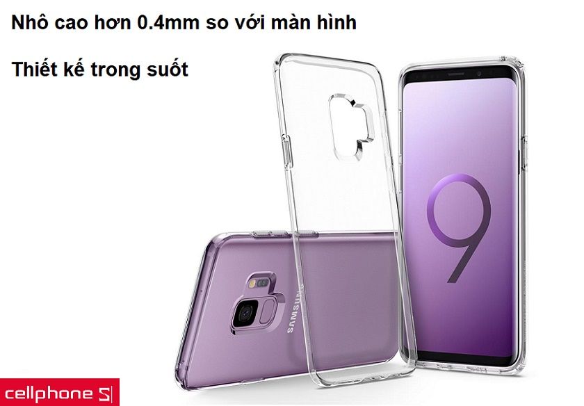 Thiết kế trong suốt tinh tế và nhô cao hơn 0.4 mm so với màn hình