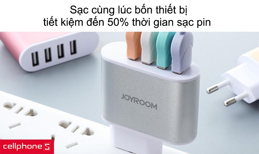 Sạc cùng lúc bốn thiết bị, tiết kiệm đến 50% thời gian sạc pin