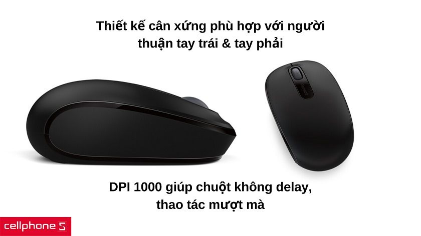Cảm biến không dây quang học, thiết kế thuận hai tay phục vụ mọi người dùng