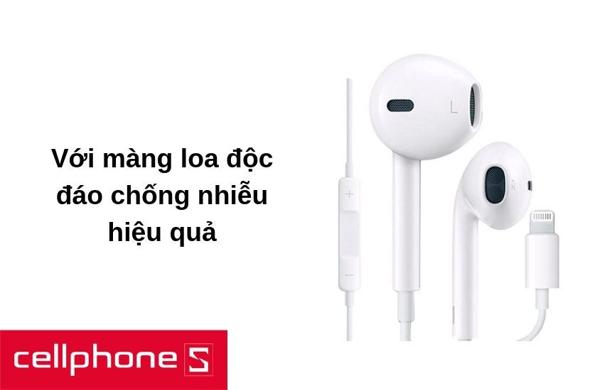 Earpods sử dụng đến hai màng loa độc đáo ở hai bên đầu tai nghe