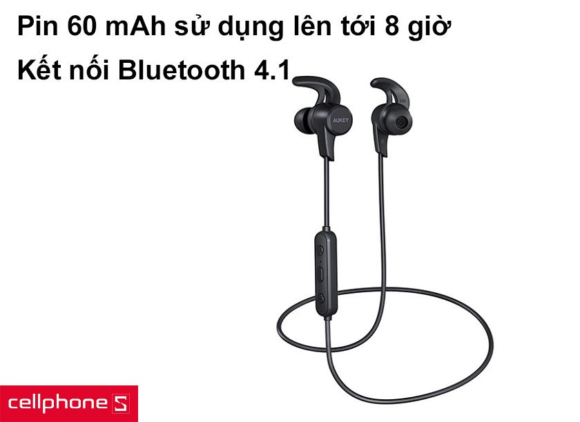 Kết nối Bluetooth 4.1 nhanh chóng, pin 60 mAh sử dụng lên tới 8 tiếnng