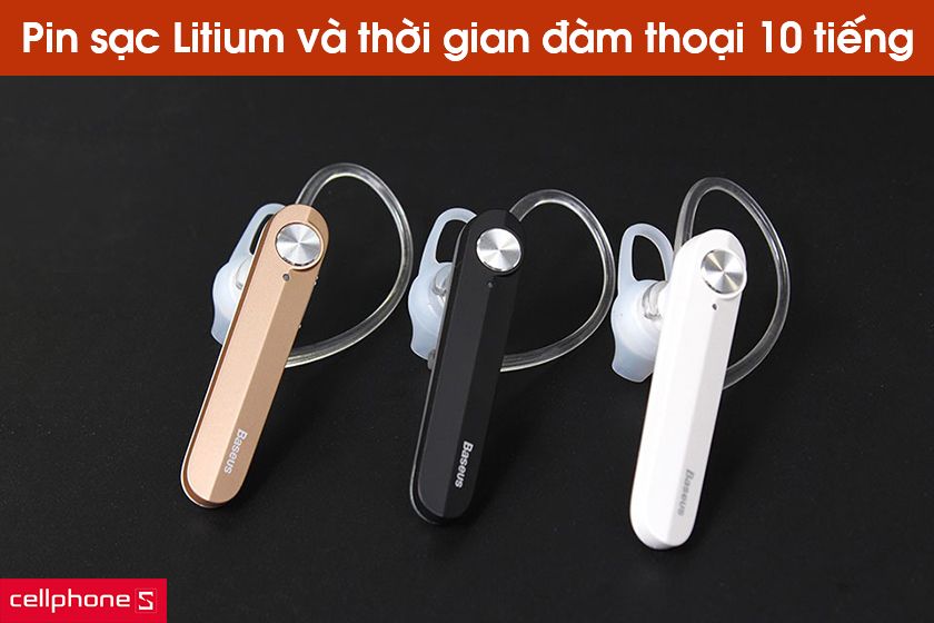 Sử dụng pin sạc Litium và thời gian đàm thoại lên đến 10 tiếng