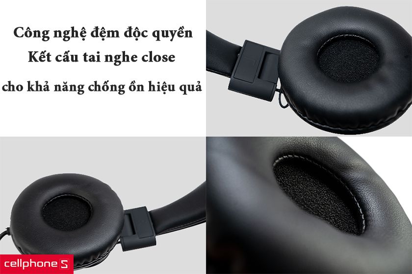 công nghệ đệm độc quyền bởi Defunc Thụy Điển và kết cấu tai nghe dạng close giúp tai nghe chống ồn hiệu quả