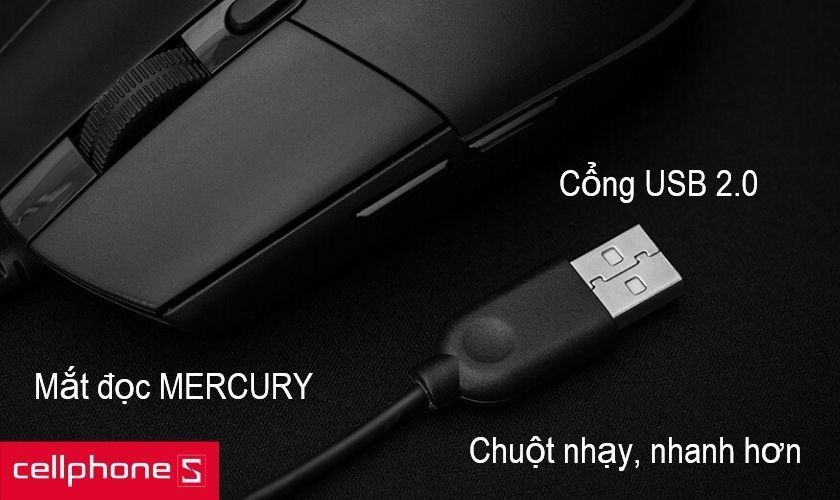Giao tiếp cổng USB 2.0 nhanh chóng cùng mắt đọc Mercury nhanh nhạy
