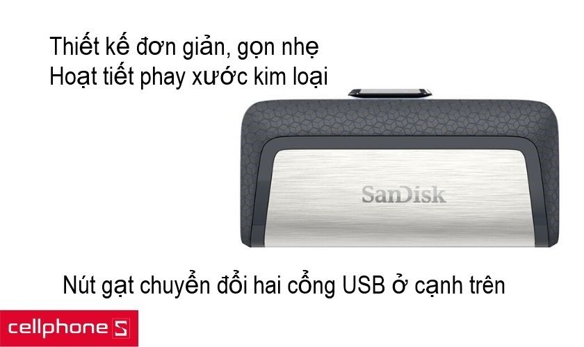Thiết kế đơn giản, nổi bật với họa tiết phay xước cùng kích thước nhỏ gọn