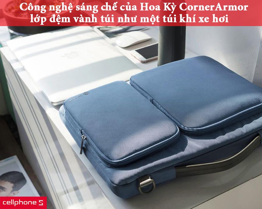 Tomtoc Shoulder Bag còn được áp dụng công nghệ sáng chế tiên tiến của Hoa Kỳ CornerArmor