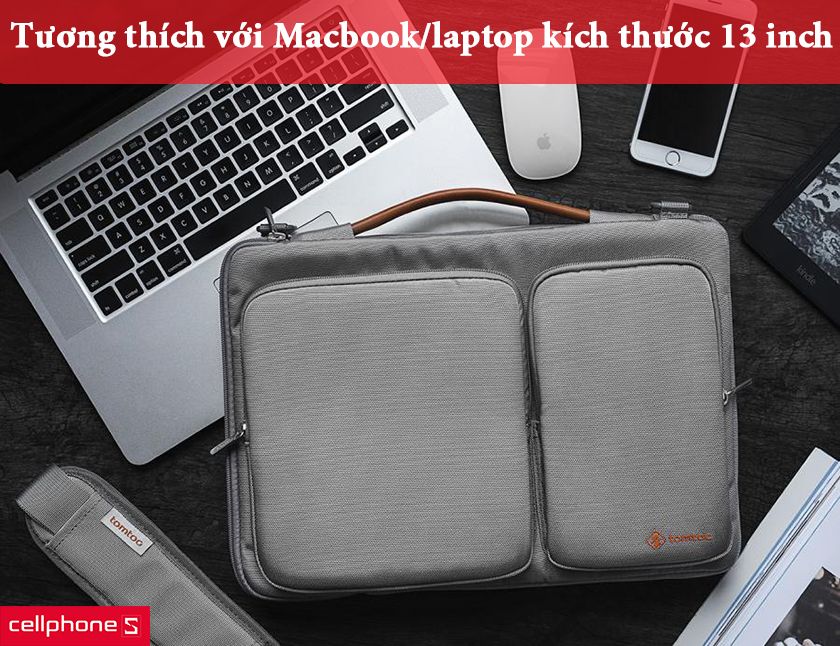 Tomtoc 360 Shoulder Bags, nó chỉ có thể vừa với Macbook/ laptop có kích thước 13 inches