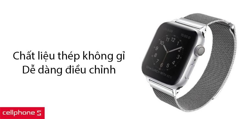 Dây đeo Apple Watch UniQ Dante Mesh Steel Loop 42-44mm